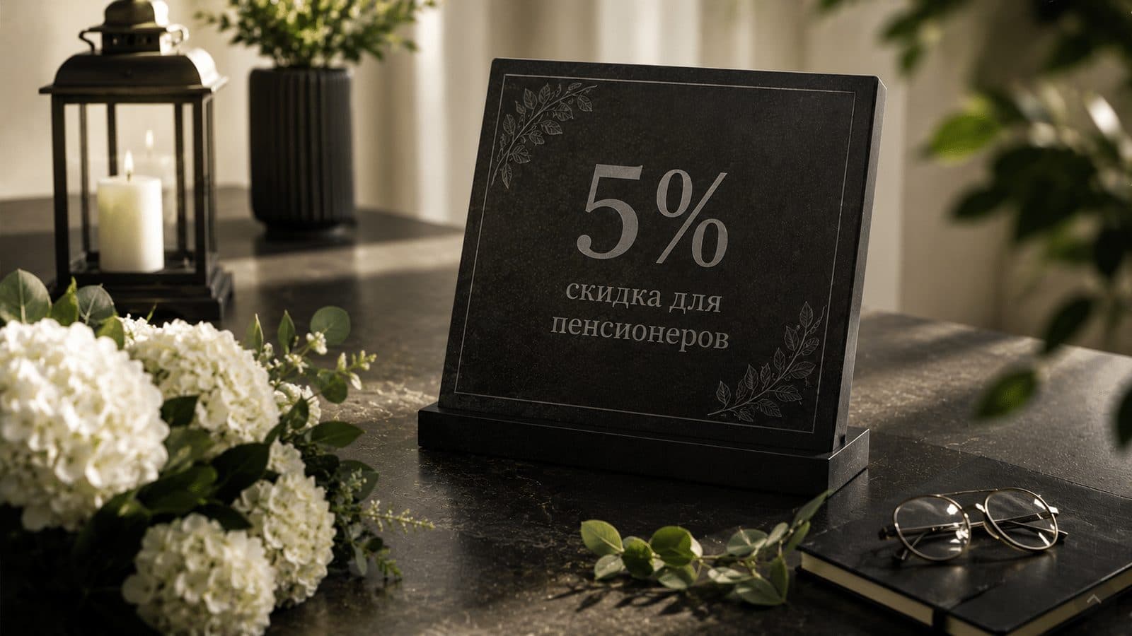 Для пенсионеров и инвалидов — 5% скидка